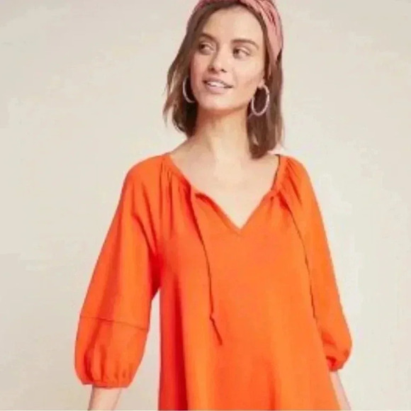 ANTHROPOLOGIE Orange Anais tunic dress Size S - Picture 1 of 16